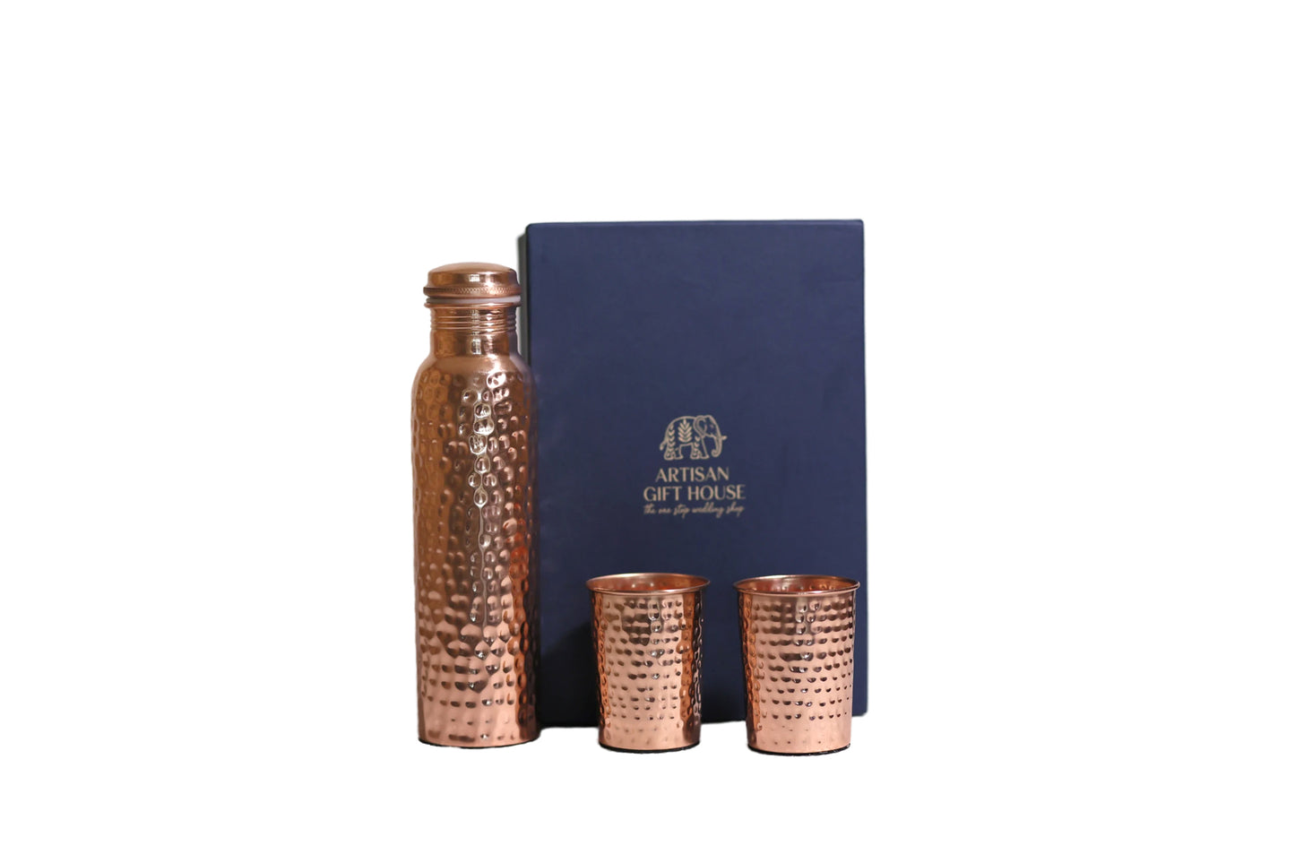 Artisan Copper Hydration Set – Bottle & 2 Tumblers
