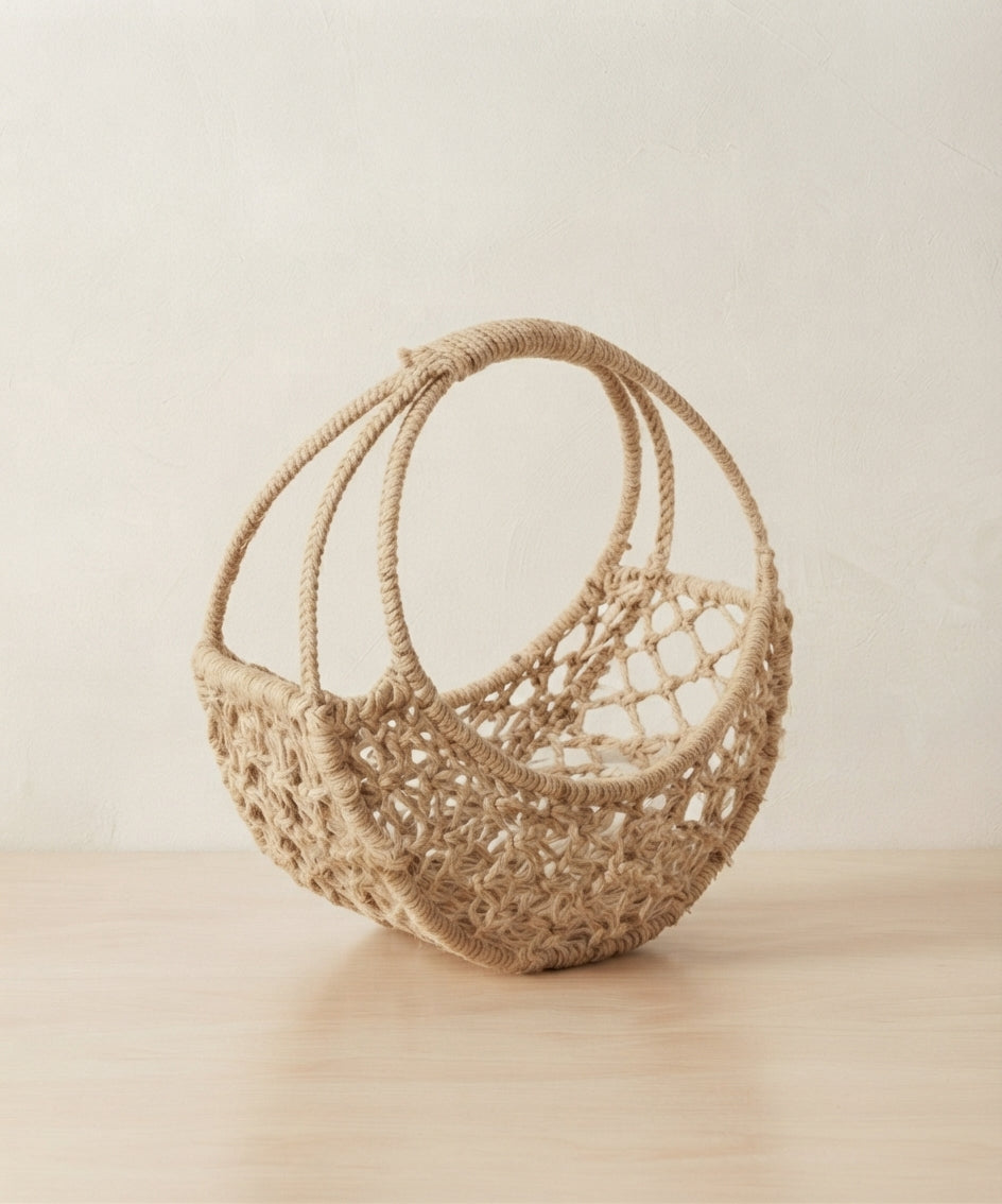 Large Round Shape Jute Storage Basket